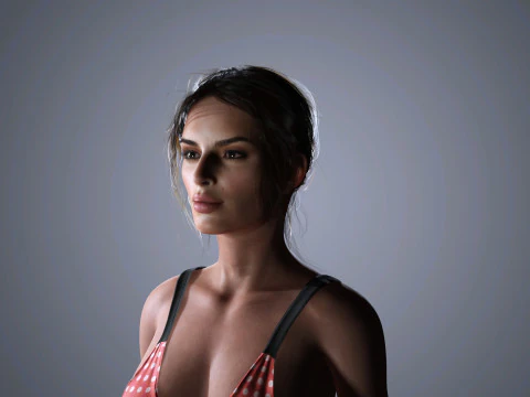 Emily Ratajkowski Character Low-poly 3D Model