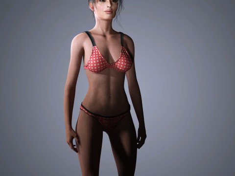 Emily Ratajkowski Character Low-poly Modello 3D