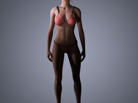 Emily Ratajkowski Character Low-poly Modello 3D