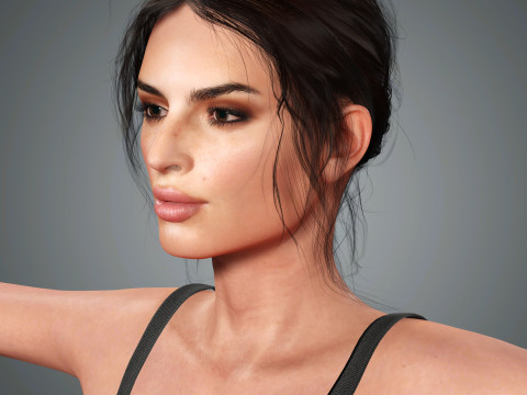 Emily Ratajkowski Character Low-poly Modello 3D