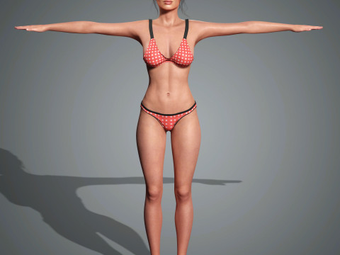 Emily Ratajkowski Character Low-poly Modello 3D
