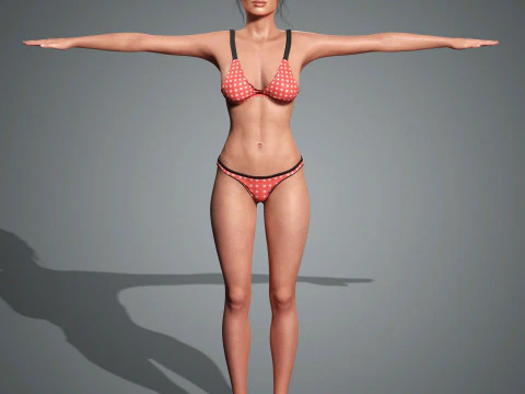 Emily Ratajkowski Character Low-poly 3D Model