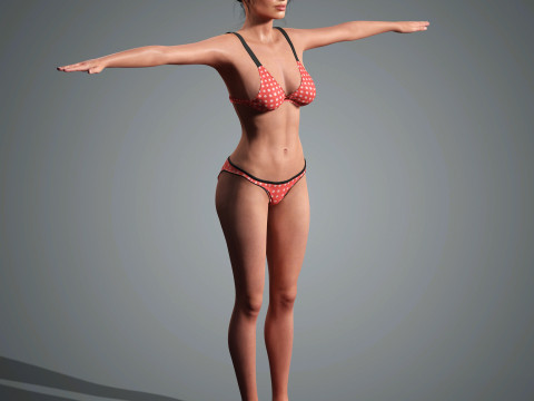 Emily Ratajkowski Character Low-poly Modello 3D