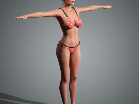 Emily Ratajkowski Character Low-poly 3D Model