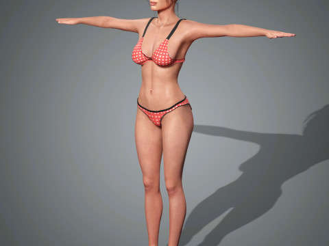 Emily Ratajkowski Character Low-poly Modello 3D