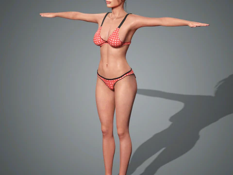 Emily Ratajkowski Character Low-poly 3D Model
