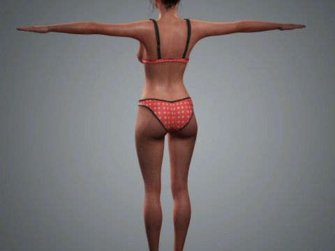 Emily Ratajkowski Character Low-poly Modello 3D