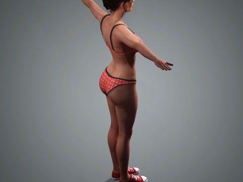 Emily Ratajkowski Character Low-poly Modello 3D