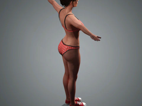 Emily Ratajkowski Character Low-poly 3D Model