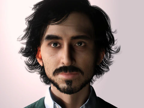 Dev Patel Character Low-poly 3D Model