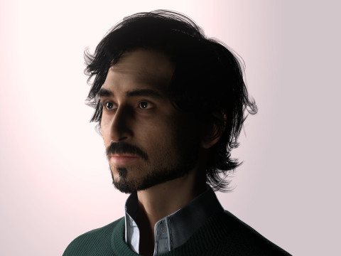 Dev Patel Character Low-poly 3D Model