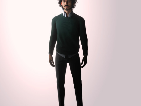 Dev Patel Character Low-poly 3D Model