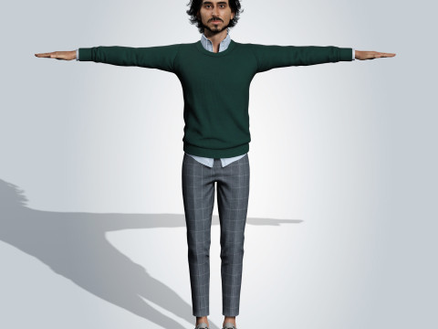 Dev Patel Character Low-poly 3D Model