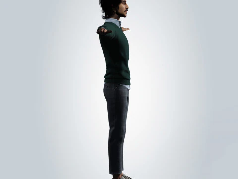 Dev Patel Character Low-poly 3D Model