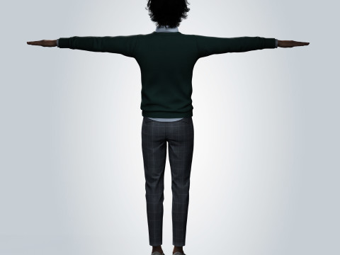 Dev Patel Character Low-poly 3D Model