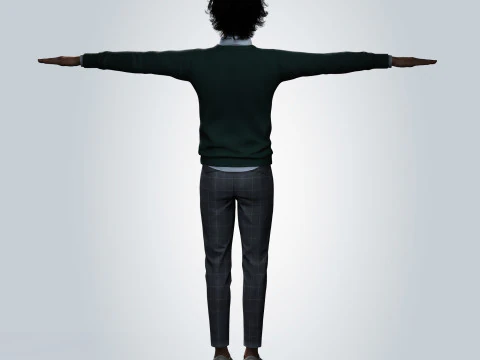 Dev Patel Character Low-poly 3D Model
