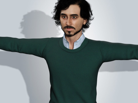 Dev Patel Character Low-poly 3D Model