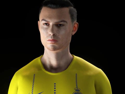 Cristiano Ronaldo Al Nassr Kit - Hyper Realistic Low-poly 3D Model