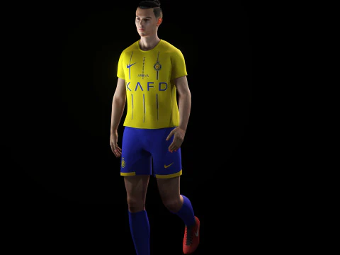 Cristiano Ronaldo Al Nassr Kit - Hyper Realistic Low-poly 3D Model
