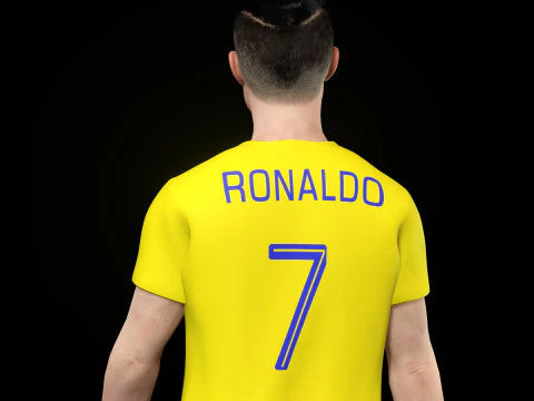Cristiano Ronaldo Al Nassr Kit - Hyper Realistic Low-poly 3D Model