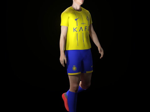 Cristiano Ronaldo Al Nassr Kit - Hyper Realistic Low-poly Modèle 3D