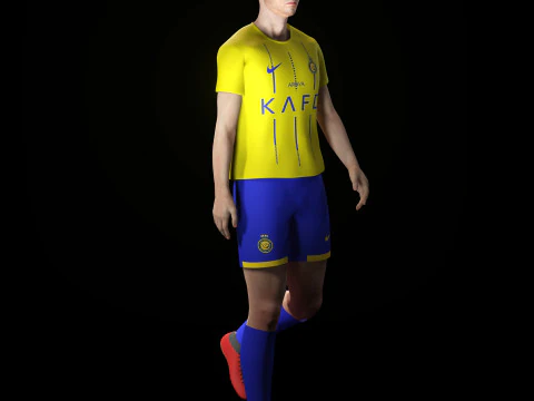 Cristiano Ronaldo Al Nassr Kit - Hyper Realistic Low-poly 3D Model