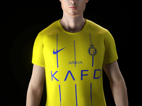 Cristiano Ronaldo Al Nassr Kit - Hyper Realistic Low-poly 3D Model