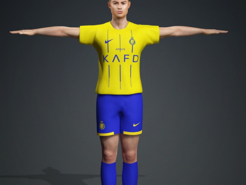 Cristiano Ronaldo Al Nassr Kit - Hyper Realistic Low-poly Modèle 3D