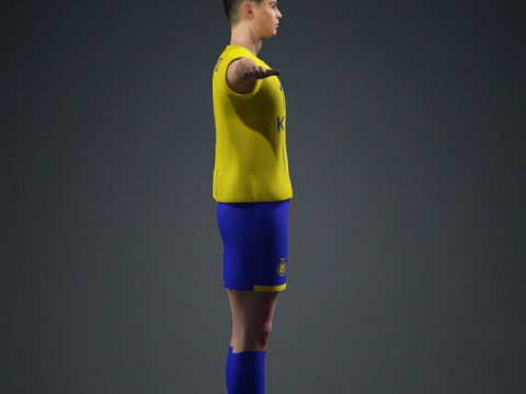 Cristiano Ronaldo Al Nassr Kit - Hyper Realistic Low-poly Modèle 3D
