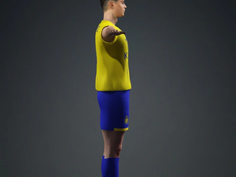 Cristiano Ronaldo Al Nassr Kit - Hyper Realistic Low-poly 3D Model