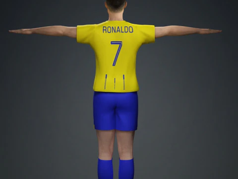 Cristiano Ronaldo Al Nassr Kit - Hyper Realistic Low-poly 3D Model