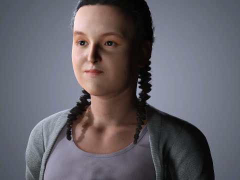 Bella Ramsey Character Low-poly 3D Model