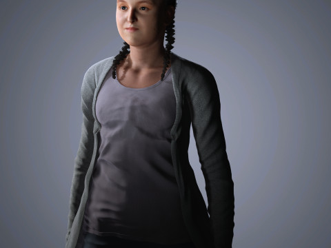 Bella Ramsey Character Low-poly 3D Model