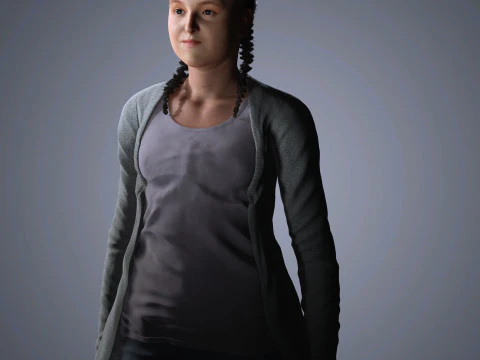 Bella Ramsey Character Low-poly 3D Model