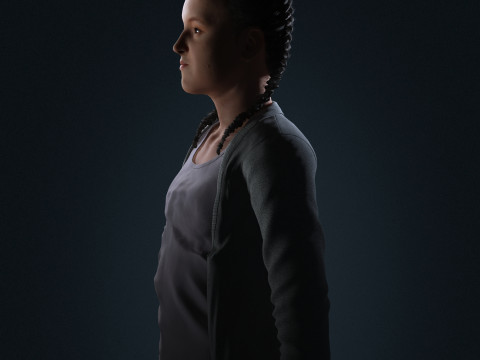Bella Ramsey Character Low-poly 3D Model