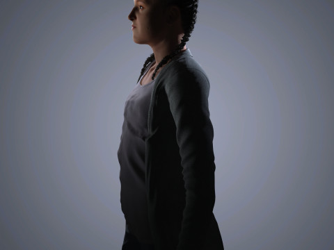 Bella Ramsey Character Low-poly 3D Model
