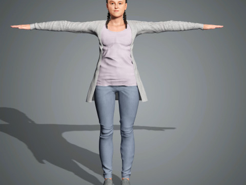 Bella Ramsey Character Low-poly 3D Model