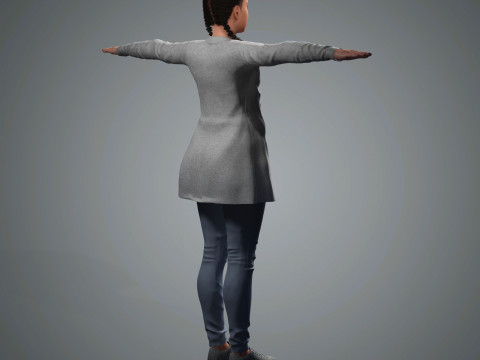 Bella Ramsey Character Low-poly 3D Model