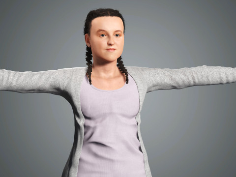 Bella Ramsey Character Low-poly 3D Model