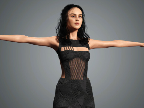 Olivia Rodrigo Character Low-poly Modello 3D