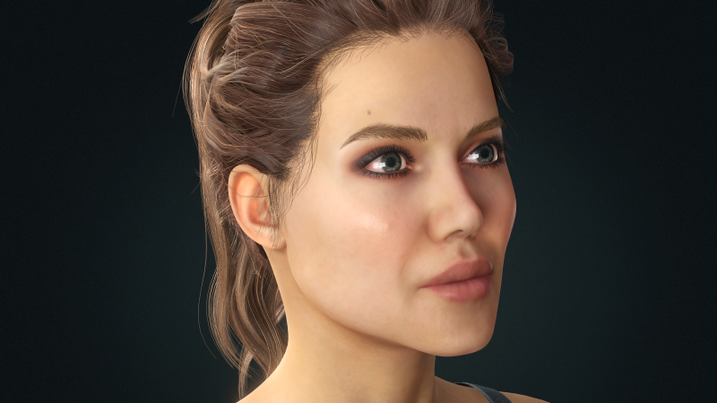 Angelina Jolie woman Low-poly 3D Modell .c4d .max .obj .3ds .fbx .stl .blend