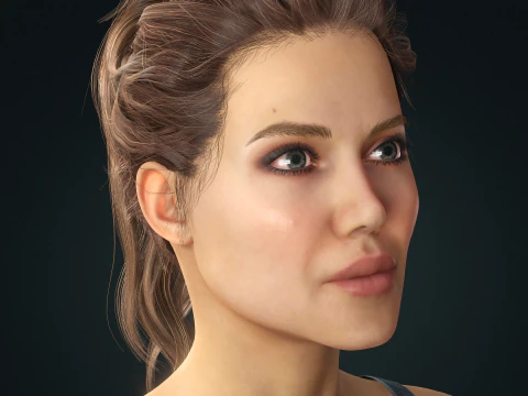 Angelina Jolie woman Low-poly 3D Model