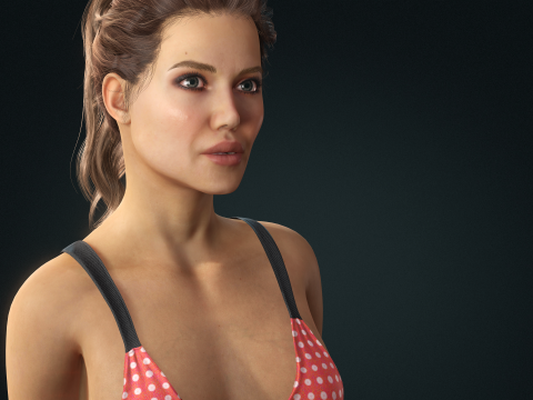 Angelina Jolie woman Low-poly 3D Modell