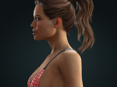 Angelina Jolie woman Low-poly 3D Modell