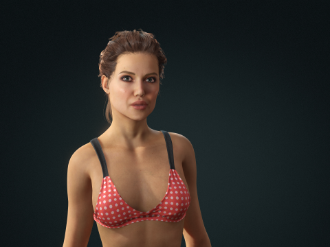 Angelina Jolie woman Low-poly 3D Modell