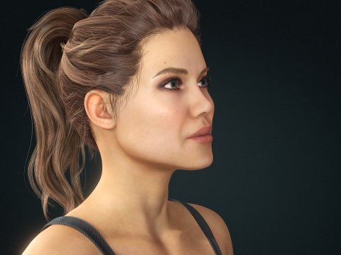 Angelina Jolie woman Low-poly 3D Modell
