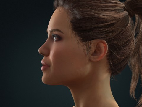 Angelina Jolie woman Low-poly 3D Modell