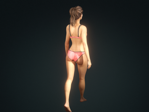 Angelina Jolie woman Low-poly 3D Modell