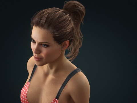 Angelina Jolie woman Low-poly 3D Modell