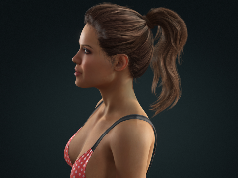 Angelina Jolie woman Low-poly 3D Modell